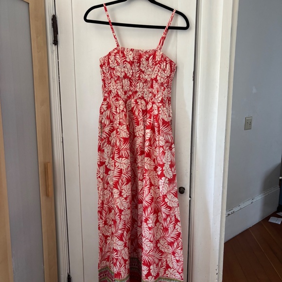 Fate Border Print Smocked Bodice Midi Dress - Picture 3 of 3